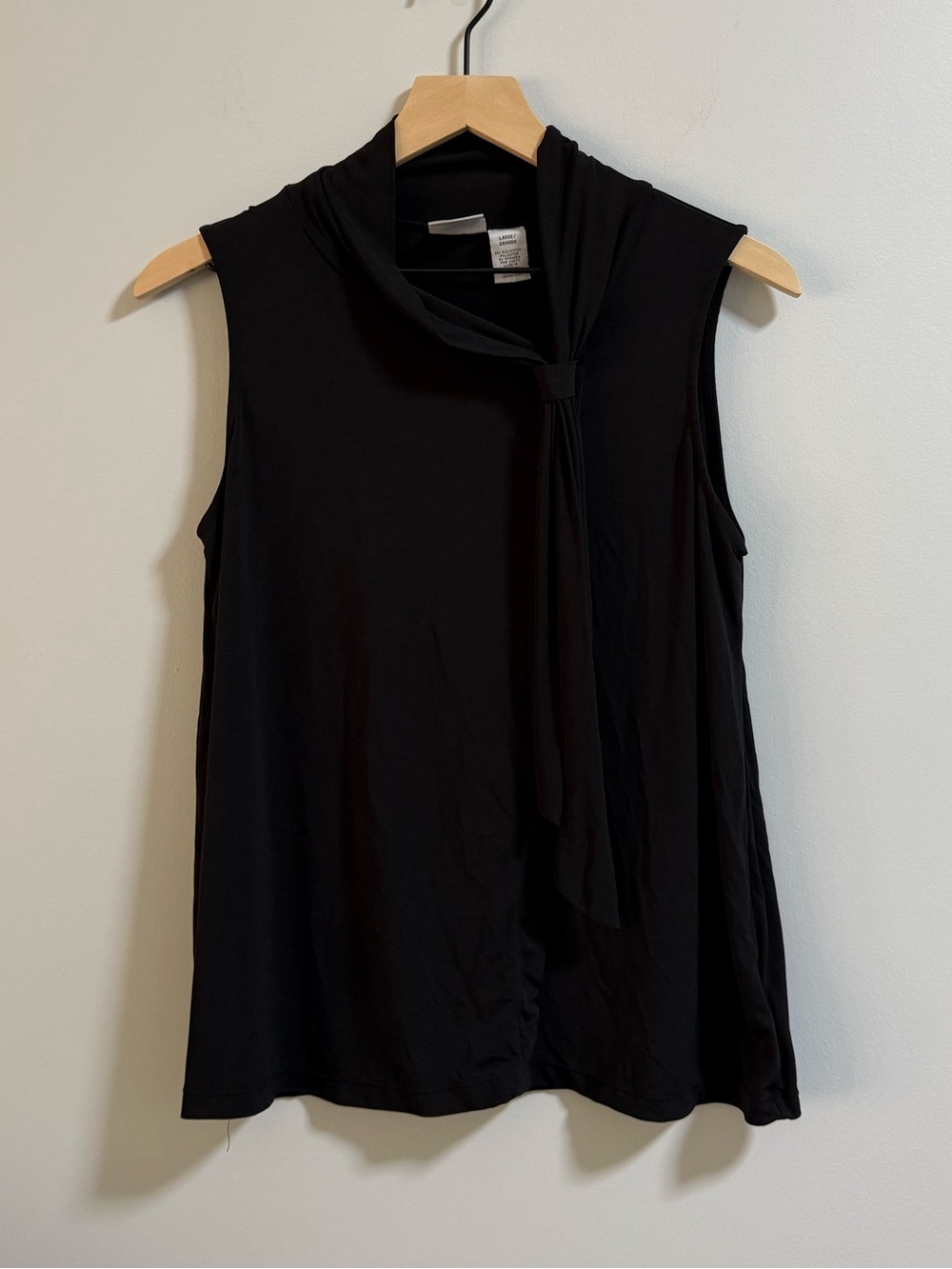 Worthington Sleeveless Tie-Neck Top - Black - Picture 1 of 4